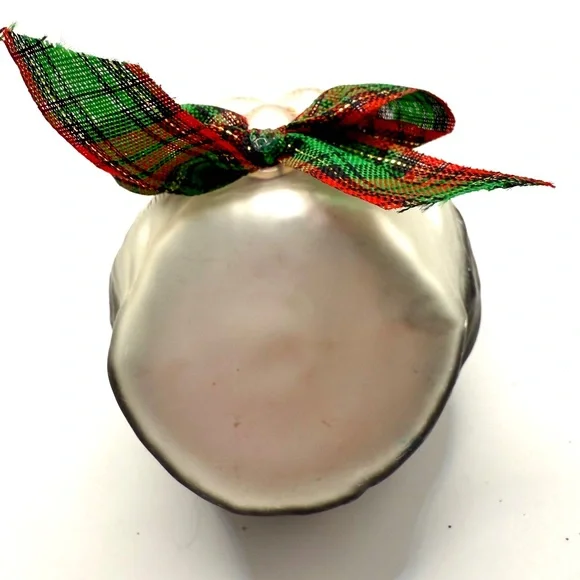 Festive Christmas Cat / Kitty Ornament with Plaid Bow and Bell - Picture 7 of 7